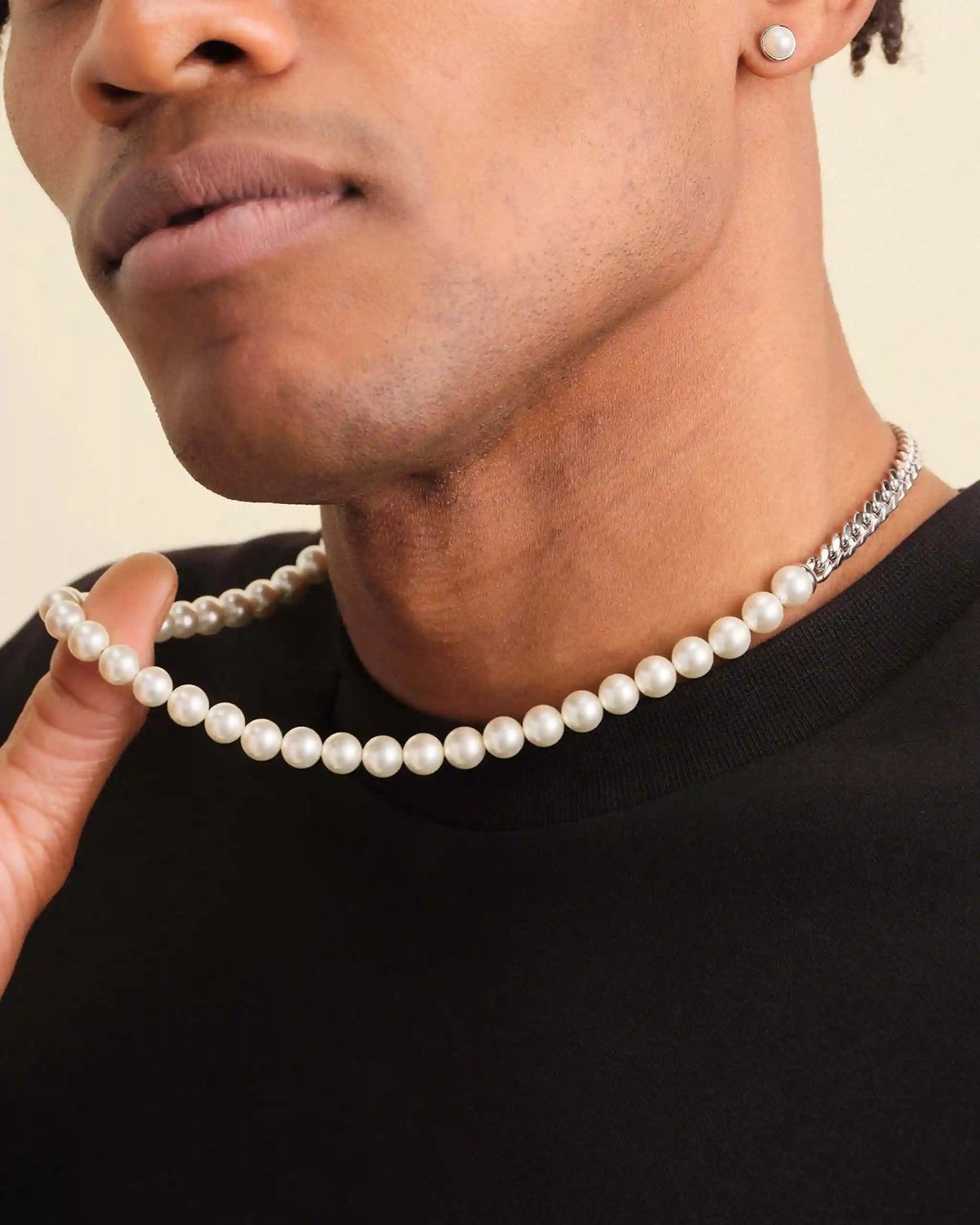 Cuban Link Pearl Necklace 8mm
