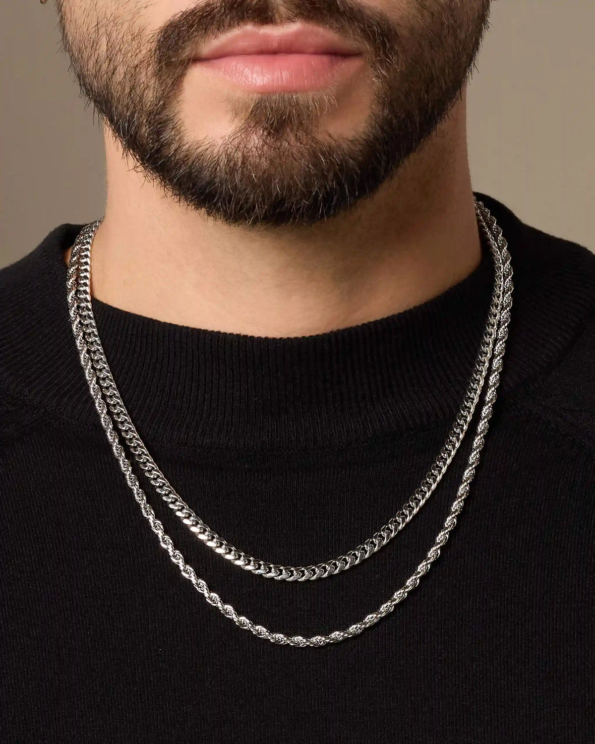 Cuban + Rope Chain Stack