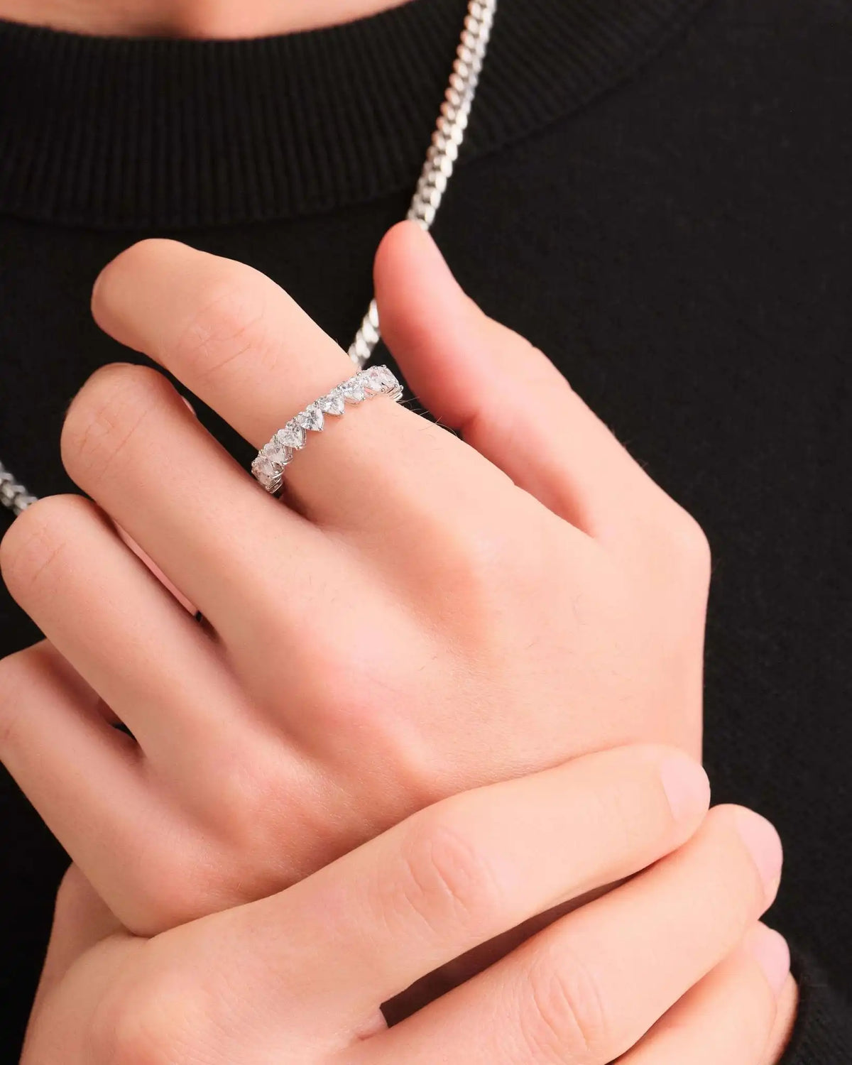 Heart Eternity Ring Silver