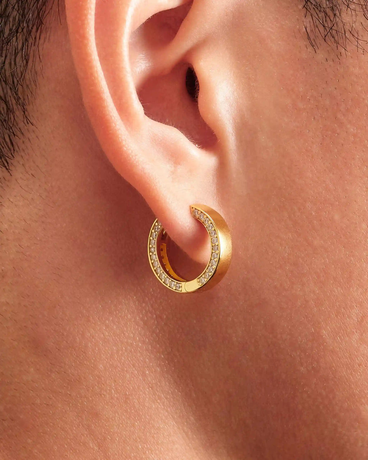 Studded Frame Hoop Earrings